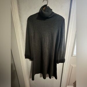Alice + Olivia wool blend dress with cuff detail and turtleneck. Above t…